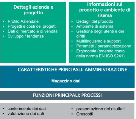 Quali aspetti funzionali copre il questionario BI?